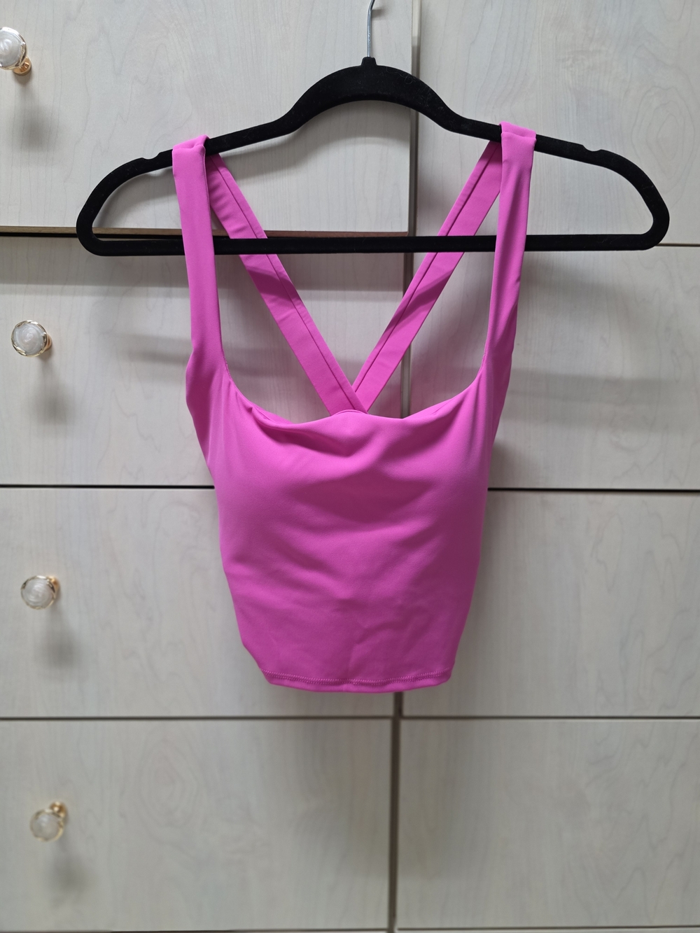 HALARA Hot Pink Cropped Tank with Cross-Back Straps